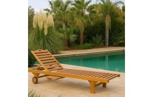 Ξαπλώστρα από ξύλο teak 200x65 εκ