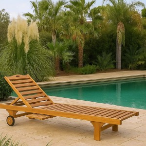 Ξαπλώστρα από ξύλο teak 200x65 εκ