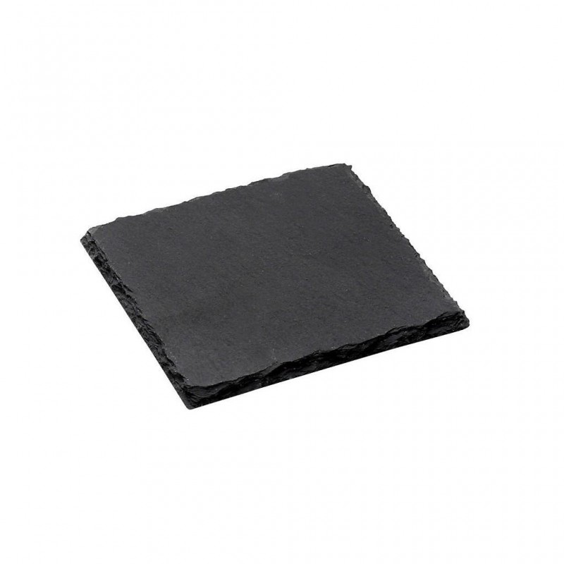 Σουβέρ τετράγωνο από πέτρα σε μαύρο χρώμα σετ των έξι 10x10 εκ
