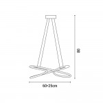 Φωτιστικό κρεμαστό οβάλ led νίκελ μεταλλικό 60x80 εκ