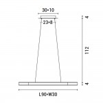 Γραμμικό φωτιστικό led οροφής σε λευκό χρώμα 90x30x120 εκ