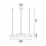 Λευκό κρεμαστό φωτιστικό led 80x120 εκ