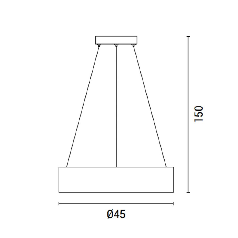 Φωτιστικό κρεμαστό στρογγυλό led λευκό μεταλλικό 45x150 εκ
