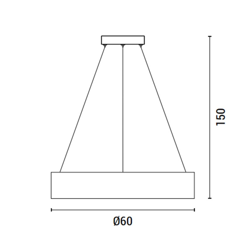 Φωτιστικό κρεμαστό στρογγυλό led λευκό μεταλλικό 60x150 εκ