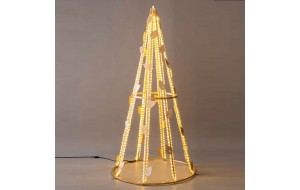 Επαγγελματικό σχέδιο δέντρο 3D και διακοσμητικά φύλλα με led φωτοσωλήνα με θερμό λευκό φως Ip65 120x120x240 εκ 