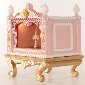 Candyland Opera χριστουγεννιάτικη διακοσμητική παράσταση με μπαλαρίνες σε ροζ απόχρωση από πολυρεζίνη με ενσωματωμένο φωτισμό μουσική και κίνηση 24x23x29 εκ