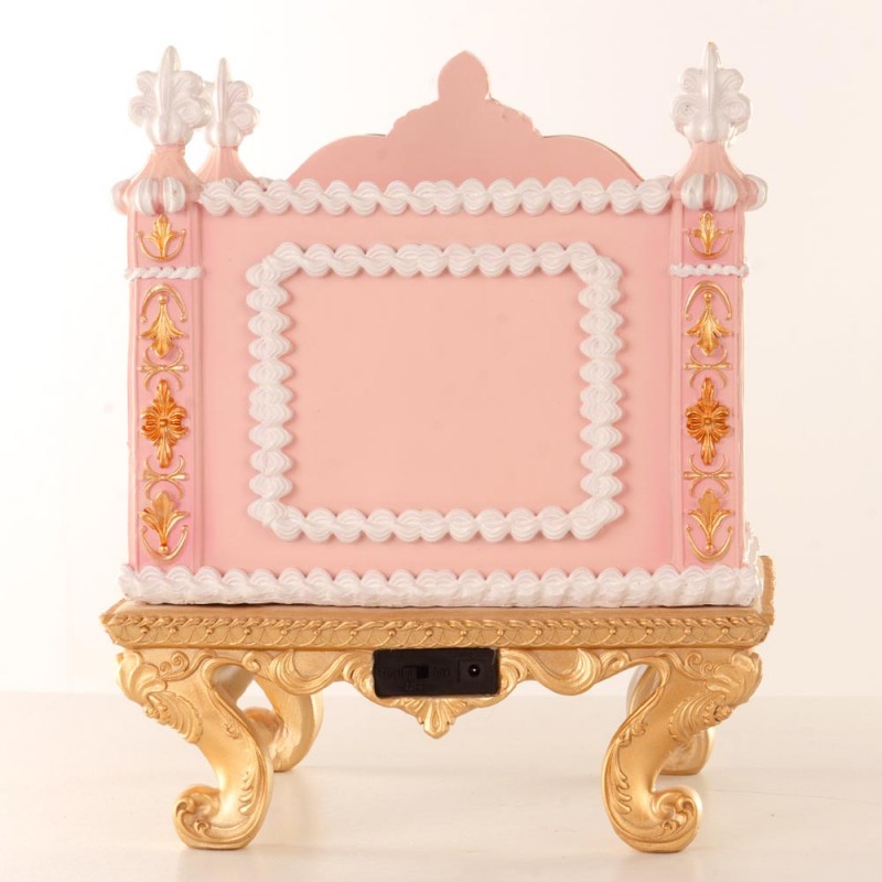 Candyland Opera χριστουγεννιάτικη διακοσμητική παράσταση με μπαλαρίνες σε ροζ απόχρωση από πολυρεζίνη με ενσωματωμένο φωτισμό μουσική και κίνηση 24x23x29 εκ