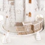 Cream Castle χριστουγεννιάτικο παραμυθένιο κάστρο σε λευκή απόχρωση με ενσωματωμένη μουσική και κίνηση 36x26x34 εκ