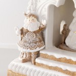 Cream House χριστουγεννιάτικο παραμυθένιο σπίτι σε λευκή απόχρωση με ενσωματωμένο φωτισμό μουσική και κίνηση 26x23x47 εκ