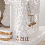 Cream House χριστουγεννιάτικο παραμυθένιο σπίτι σε λευκή απόχρωση με ενσωματωμένο φωτισμό μουσική και κίνηση 26x23x47 εκ