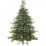 Geneva Pre-Lit χριστουγεννιάτικο δέντρο με φύλλωμα μεικτό PE-PVC σε πράσινη απόχρωση με ενσωματωμένα 2400 led και ύψος 240 εκ
