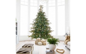 Geneva Pre-Lit χριστουγεννιάτικο δέντρο με φύλλωμα μεικτό PE-PVC σε πράσινη απόχρωση με ενσωματωμένα 2400 led και ύψος 240 εκ 