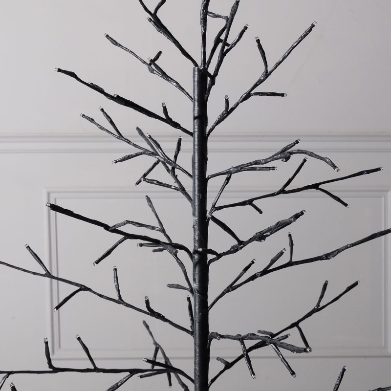 Διακοσμητικό δέντρο σε μαύρο χρώμα με ενσωματωμένα 87 led και σκελετό από σίδερο 80x80x130 εκ