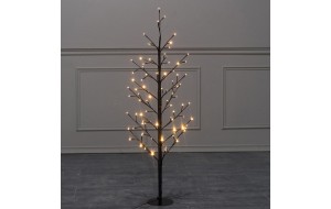 Διακοσμητικό χριστουγεννιάτικο δέντρο σε μαύρο χρώμα με ενσωματωμένα 118 led και σκελετό από σίδερο 80x80x150 εκ