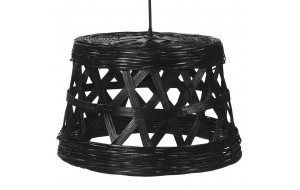 Tulda στρογγυλό χειροποίητο φωτιστικό οροφής από μπαμπού σε μαύρο χρώμα 41x26 εκ
