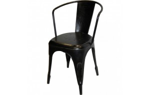 Living καρέκλα με μπράτσα σε μαύρο αντικέ χρώμα 47x54x80 εκ
