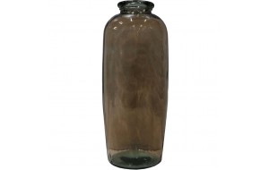 Big Shape στρογγυλό διακοσμητικό βάζο σε καφέ χρώμα από ανακυκλωμένο γυαλί 29x71 εκ