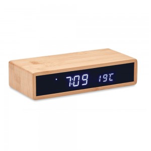Moro ασύρματος επιτραπέζιος φορτιστής με ενσωματωμένο ρολόι και ένδειξη θερμοκρασίας 16x7.5x3.2 εκ