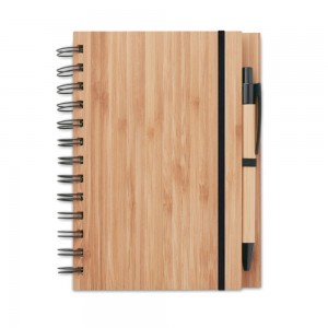 Bambloc σημειωματάριο με εξώφυλλο μπαμπού και ασορτί στυλό 13x1.3x18 εκ