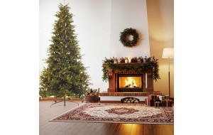 EchoGar Pre-Lit χριστουγεννιάτικο δέντρο πράσινο με 750 led ενσωματωμένα και ύψος 240 εκ