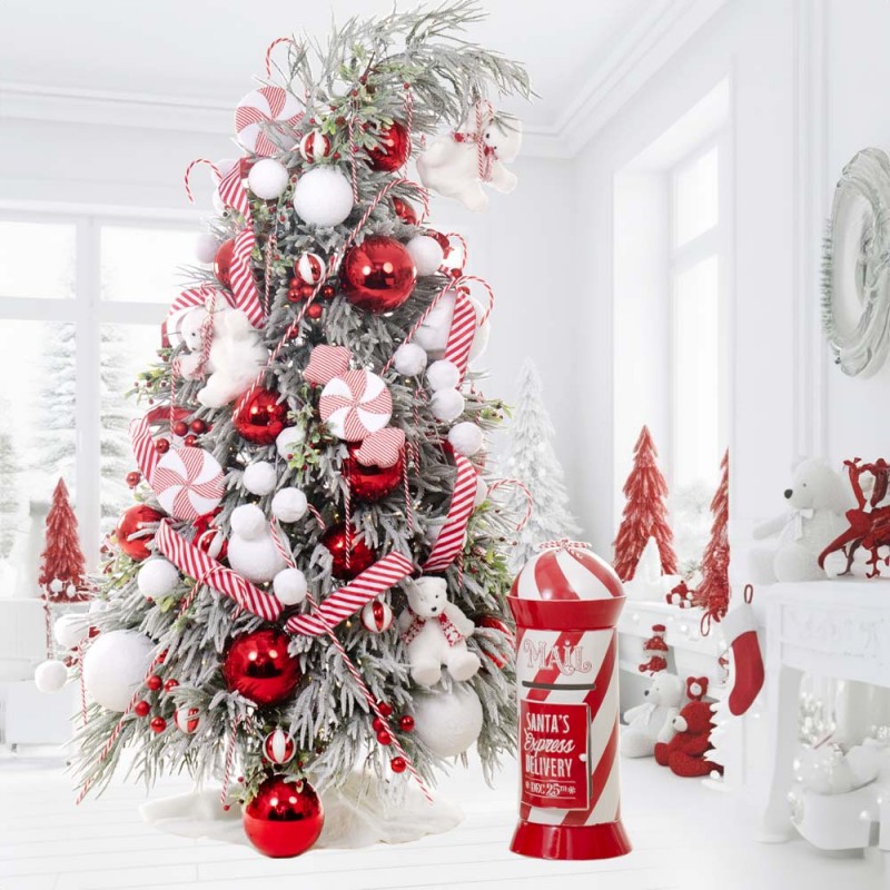 Candy Bear Wonderland ολοκληρωμένη διακοσμητική πρόταση με 117 στολίδια σε δέντρο με ενσωματωμένο φωτισμό 210 εκ