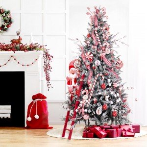 Σύννεφα από ζάχαρη πρόταση στολισμού για χριστουγεννιάτικο δέντρο με 122 στολίδια