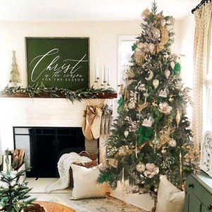 Luxury Retro ολοκληρωμένη διακόσμηση Χριστουγεννιάτικου δέντρου με 143 στολίδια