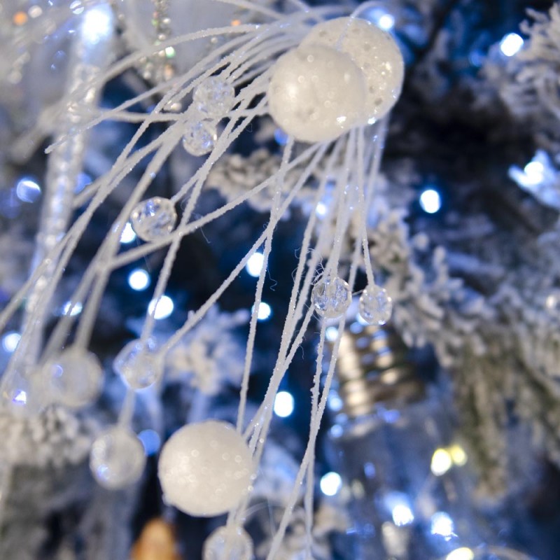 White Luxury πρόταση στολισμού για χριστουγεννιάτικο δέντρο με 138 στολίδια
