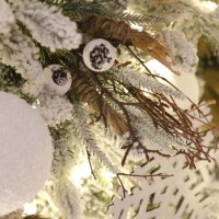 Χιονισμένη Διαδρομή ολοκληρωμένη διακοσμητική πρόταση με δέντρο με ενσωματωμένο φωτισμό και 166 στολίδια