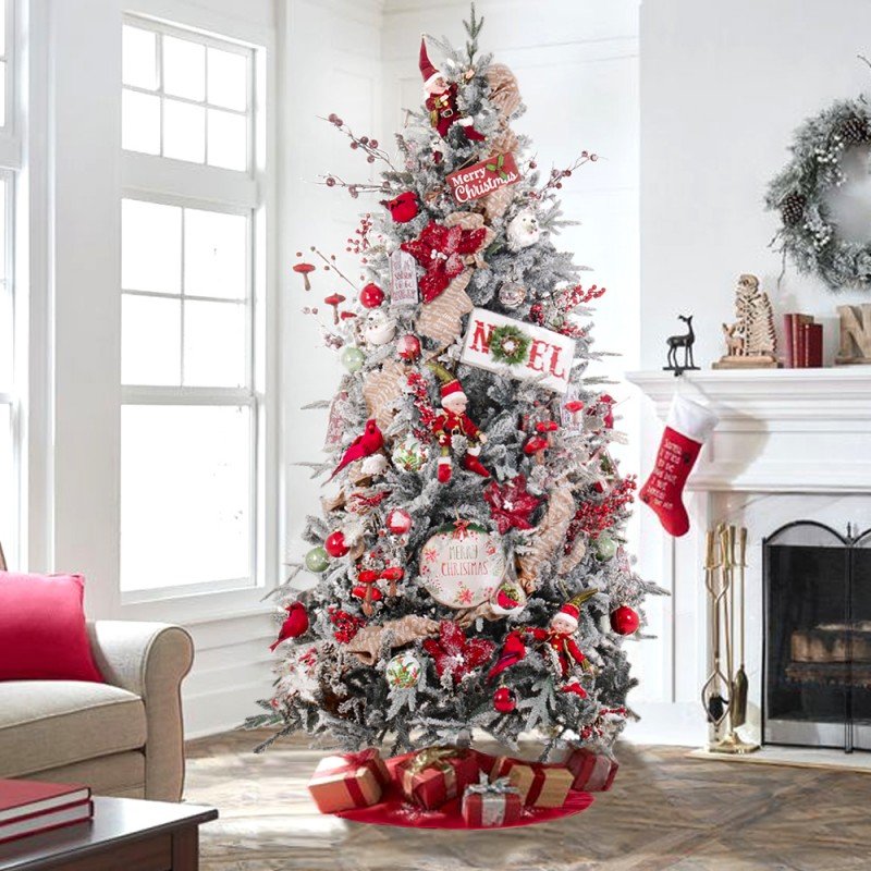 Snow kiss berries πρόταση στολισμού για χριστουγεννιάτικο δέντρο με 100 στολίδια