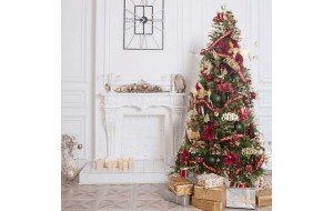 Theatrical Luxury Tree πρόταση στολισμού για χριστουγεννιάτικο δέντρο με 129 στολίδια