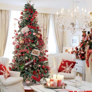 Vintage Christmas Carols ολοκληρωμένη διακόσμηση Χριστουγεννιάτικου δέντρου με 109 στολίδια