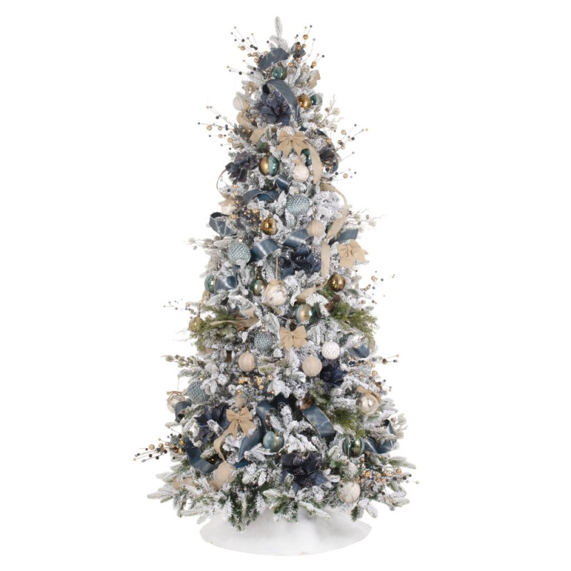 Natural Blues πρόταση στολισμού για χριστουγεννιάτικο δέντρο με 148 στολίδια