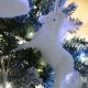 Έτοιμο στολισμένο Χριστουγεννιάτικο στεφάνι mix χιονισμένο Believe in Magic με ψυχρού φωτισμού led φωτάκια 60 εκ
