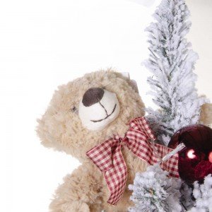 Bear Kong έτοιμο στολισμένο mini χιονισμένο Χριστουγεννιάτικο δεντράκι με λαμπάκια 75 εκ