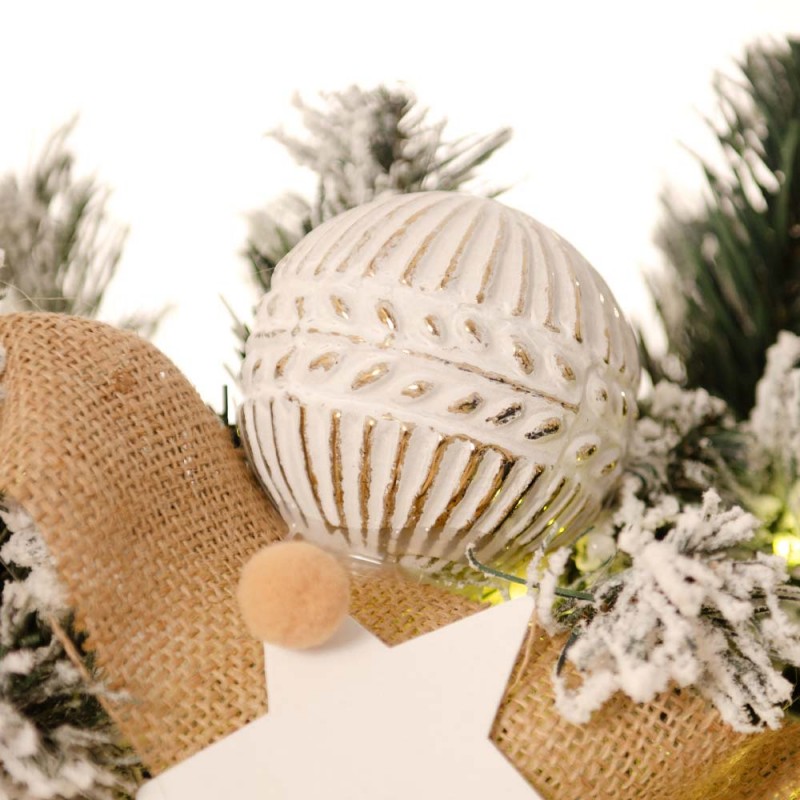 Winter Grace χιονισμένη χριστουγεννιάτικη γιρλάντα έτοιμη στολισμένη με λαμπάκια 135 εκ Winter Grace χιονισμένη χριστουγεννιάτικη γιρλάντα έτοιμη στολισμένη με λαμπάκια 135 εκ