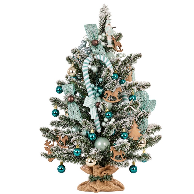 Little North Pole στολισμένο χριστουγεννιάτικο δέντρο με LED σε αποχρώσεις μέντας και πετρόλ, ξύλινες λεπτομέρειες και φωτάκια LED 75 εκ Little North Pole στολισμένο χριστουγεννιάτικο δέντρο με LED σε αποχρώσεις μέντας και πετρόλ, ξύλινες λεπτομέρειες και φωτάκια LED 75 εκ