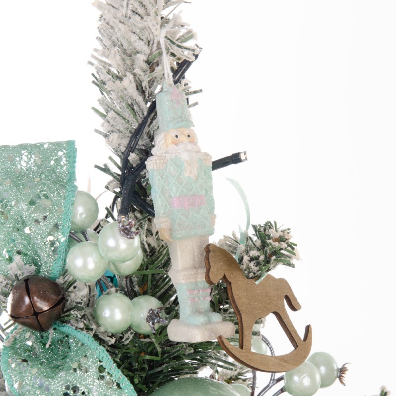 Little North Pole στολισμένο χριστουγεννιάτικο δέντρο με LED σε αποχρώσεις μέντας και πετρόλ, ξύλινες λεπτομέρειες και φωτάκια LED 75 εκ Little North Pole στολισμένο χριστουγεννιάτικο δέντρο με LED σε αποχρώσεις μέντας και πετρόλ, ξύλινες λεπτομέρειες και φωτάκια LED 75 εκ