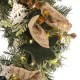 Velvet Christmas Έτοιμο στολισμένο Χριστουγεννιάτικο στεφάνι με μεικτό φύλλωμα με led φωτάκια 60 εκ