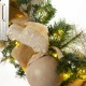Welcome Christmas Έτοιμο στολισμένο Χριστουγεννιάτικο στεφάνι mix πράσινο με led φωτάκια 90 εκ
