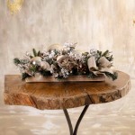Golden Sleigh Χριστουγεννιάτικη επιτραπέζια σύνθεση με έλκηθρο και χρυσούς φιόγκους 50x28x16 εκ