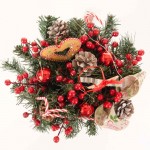 Sweet Holiday επιτραπέζια χριστουγεννιάτικη σύνθεση Gingerbread σε μεταλλικό λευκό κασπώ 16x16x35 εκ