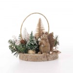 Christmas Whispers Χριστουγεννιάτικο επιτραπέζιο διακοσμητικό σε φυσικό ξύλινο κορμό με σκιουράκι 20x22x21 εκ
