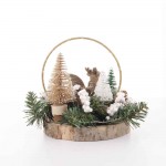 Christmas Whispers Χριστουγεννιάτικο επιτραπέζιο διακοσμητικό σε φυσικό ξύλινο κορμό με σκιουράκι 20x22x21 εκ