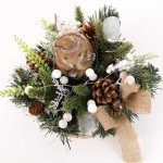 Festive Woods Χριστουγεννιάτικη επιτραπέζια σύνθεση με σκαντζοχοιράκι σε φυσικό ξύλινο κορμό 23x21x19 εκ