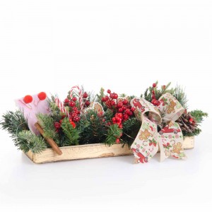 Holiday Treats επιτραπέζια χριστουγεννιάτικη σύνθεση με gingerbread και candy canes 46x26x14 εκ