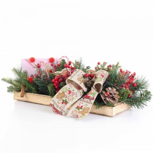 Holiday Treats επιτραπέζια χριστουγεννιάτικη σύνθεση με gingerbread και candy canes 46x26x14 εκ