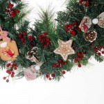Gingerbread Dreams Έτοιμο στολισμένο Χριστουγεννιάτικο στεφάνι με led φωτάκια 60 εκ