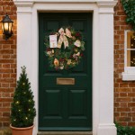 Gingerbread Dreams Έτοιμο στολισμένο Χριστουγεννιάτικο στεφάνι με led φωτάκια 60 εκ
