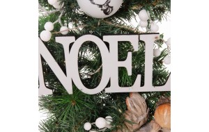 Noel Έτοιμο στολισμένο Χριστουγεννιάτικο στεφάνι με led φωτάκια 90 εκ